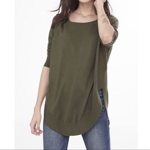 Express green Extreme circle hem tunic sweater XS